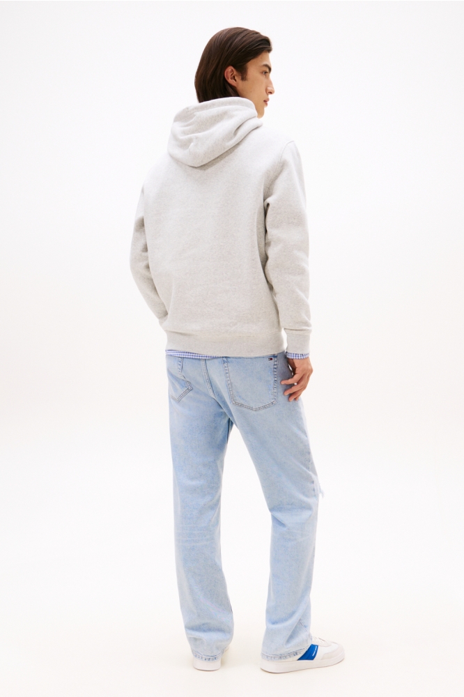 TJM REG LINEAR LOGO HOODIE EXT DM0DM20746 P09 LT GREY HTR MULTI